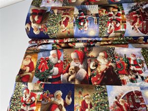 Bomuldsjersey - julemanden deler gaver ud